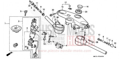 TUYAU DE GUIDON/PONT SUPERIEUR VFR750RJ de 1988